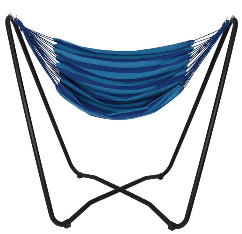 Sunyear Hammock Chair, Blue and White 