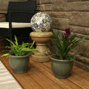 Sunnydaze Glazed Ceramic Planter with Drainage Holes - Set of 2