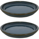 Sunnydaze Set of 2 Glazed Ceramic Planter Saucer