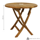 Sunnydaze Premium Teak Wood Round Folding Table
