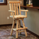 Sunnydaze Rustic Outdoor Barstool - Log Cabin Style Bar Height Stool - 4'