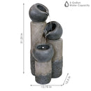 Sunnydaze Tiered Cascading Cups Solar Fountain with Battery Backup - 31.25"