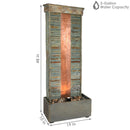 Sunnydaze Rippled Slate Water Fountain with LED Lights - 48"
