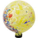 Profile side of the yellow swirl gazing globe.