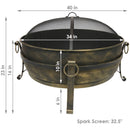 Sunnydaze Cauldron Outdoor Fire Pit with Spark Screen