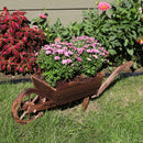 Sunnydaze Wooden Decorative Wheelbarrow Planter - 35" W x 10.25" D x 12" H