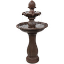 Sunnydaze 2-Tier Pineapple Solar Fountain with Battery Backup - Rust Finish - 46-Inch