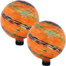 Sunnydaze Sunset Sky Glass Outdoor Gazing Ball Globe - 10-Inch - Set of 2
