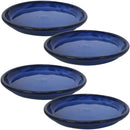 Sunnydaze Set of 4 Glazed Ceramic Planter Saucer