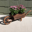 Sunnydaze Wooden Decorative Wheelbarrow Planter - 35" W x 10.25" D x 12" H