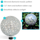 Sunnydaze Mosaic Glass Gazing Globe Ball - 10"