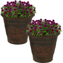 Sunnydaze Arabella Polyresin Outdoor Flower Pot Planter