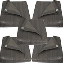 Sunnydaze 16 x 20-Foot - Multi Purpose Poly Tarp - Dark Gray - Set of 5