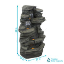 Sunnydaze Stacked Shale Outdoor Rock Waterfall Fountain with LED Lights - 38"