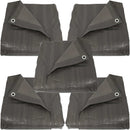 Sunnydaze 12 x 16-Foot - Multi Purpose Poly Tarp - Dark Gray - Set of 5