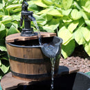 Sunnydaze Country Wood Barrel Water Fountain