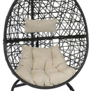Sunnydaze Caroline Hanging Egg Chair with Steel Stand and Cushion