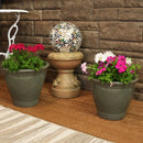 Sunnydaze Glazed Ceramic Planter with Drainage Holes - Set of 2
