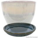 Sunnydaze Set of 2 Glazed Ceramic Planter Saucers