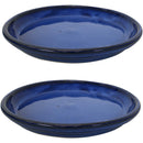Sunnydaze Set of 2 Glazed Ceramic Planter Saucer