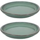 Sunnydaze Set of 2 Glazed Ceramic Planter Saucer