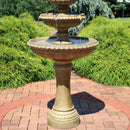 Sunnydaze Large 4-Tier Outdoor Water Fountain with LED Light - 65"