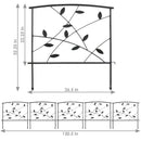Sunnydaze 5-Piece Modern Leaves Metal Garden Fence Panels - 10' Overall