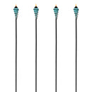 Sunnydaze Adjustable Height Metal Swirl Glass Outdoor Lawn Patio Torch