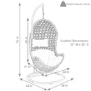 Sunnydaze Cordelia Hanging Egg Chair with Steel Stand and Cushion