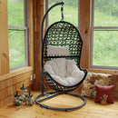 Sunnydaze Cordelia Hanging Egg Chair with Steel Stand and Cushion