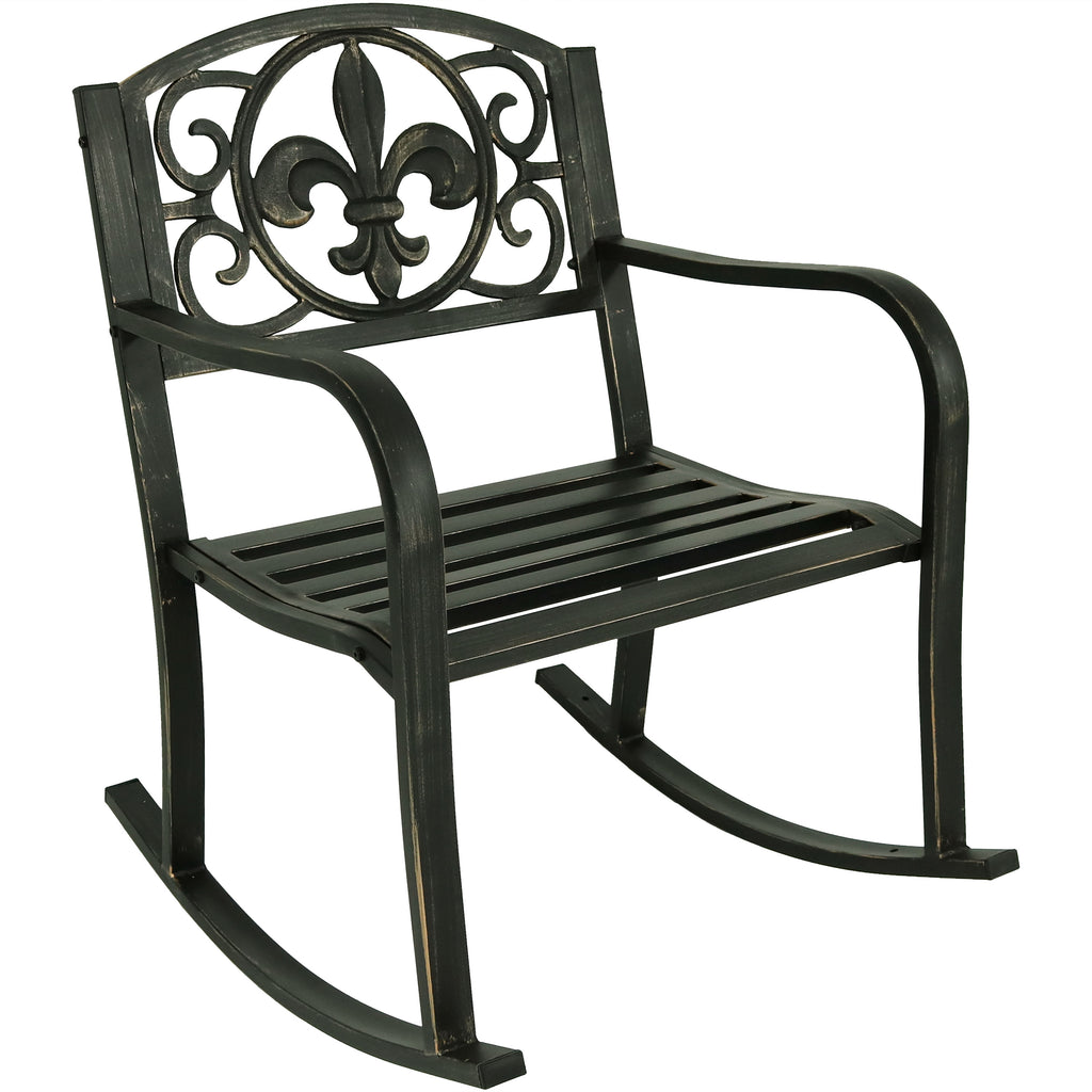 outdoor iron rocking chair