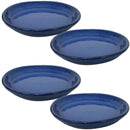 Sunnydaze Set of 4 Glazed Ceramic Planter Saucer