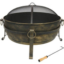 Sunnydaze Cauldron Outdoor Fire Pit with Spark Screen