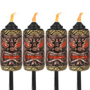 Sunnydaze 3-in-1 Tiki Face Outdoor Lawn Torch - 2 Sets of 2 (4 Torches)