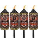 Sunnydaze 3-in-1 Tiki Face Outdoor Lawn Torch - 2 Sets of 2 (4 Torches)