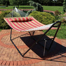 Sunnydaze 2-Person Quilted Fabric Double Hammock with Pillow