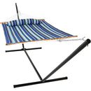 Sunnydaze 2-Person Freestanding Quilted Fabric Hammock with Stand - 12 or 15 Foot Stand Option - Catalina Beach