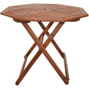 Sunnydaze Meranti Wood Folding Octagon 35.5" Outdoor Table