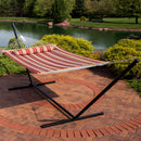 Sunnydaze 2-Person Freestanding Quilted Fabric Hammock with Stand