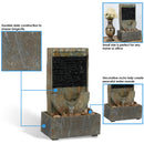 Sunnydaze Half Moon Slate Indoor Water Fountain - 16"