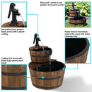 Sunnydaze Country Wood Barrel Water Fountain