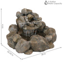 Sunnydaze Rocky Ravine Outdoor Water Fountain - 18" H