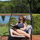 Sunnydaze Oliver Hanging Egg Chair with Seat Cushions - 48"