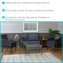 Sunnydaze Dunmore 4-Piece Patio Conversation Set with Cushions