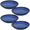 Sunnydaze Set of 4 Glazed Ceramic Planter Saucer