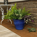 Sunnydaze Round Glazed Ceramic Planter with Drainage