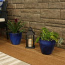 Sunnydaze Glazed Ceramic Planter with Drainage Holes - Set of 2