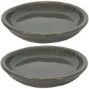 Sunnydaze Set of 2 Glazed Ceramic Planter Saucer