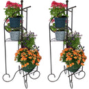Sunnydaze 4-Tier Spiral Staircase Iron Plant Stand - Set of 2