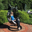 Sunnydaze Jackson Outdoor Hanging Egg Chair with Stand